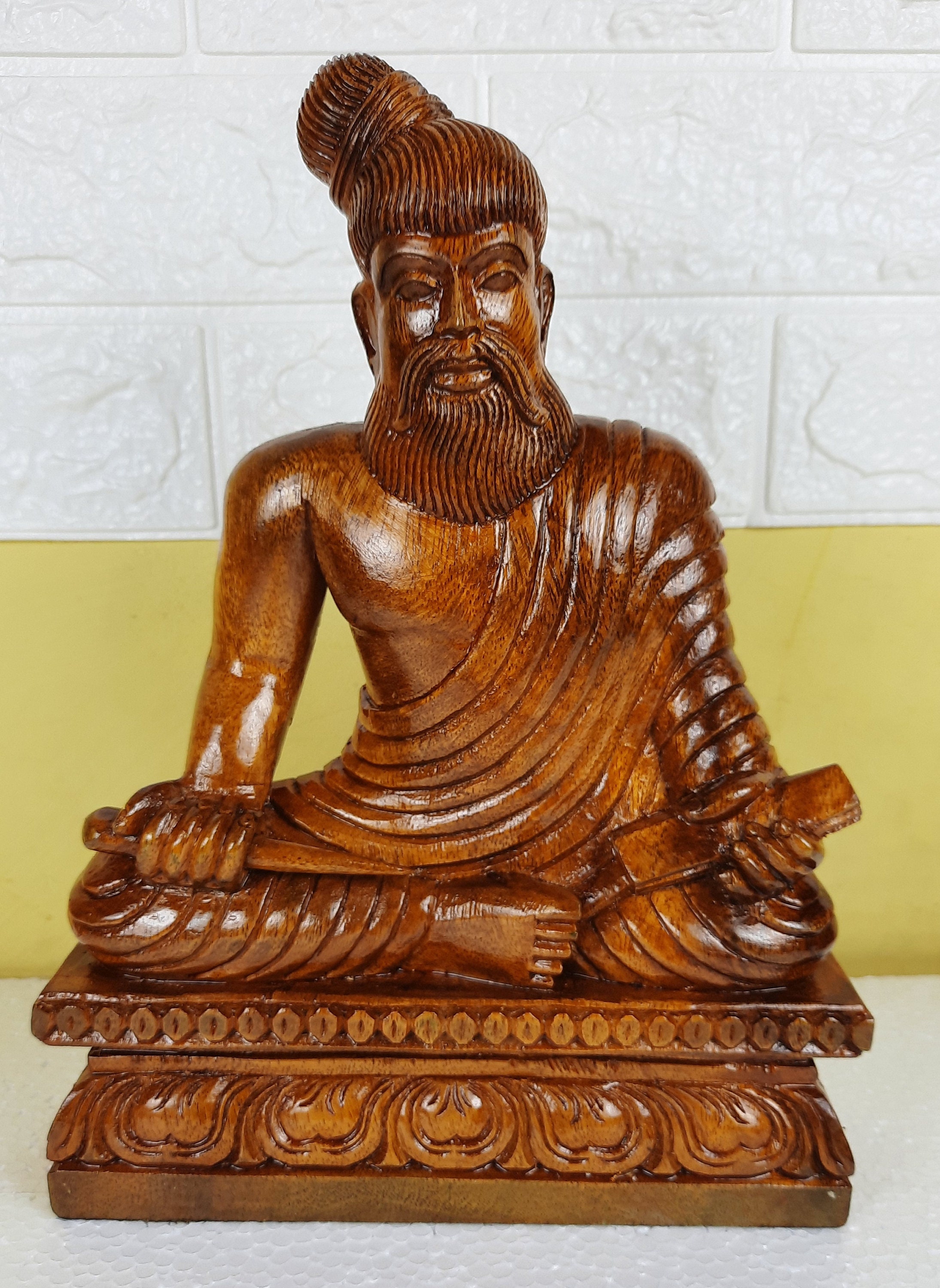 12 Wooden Thiruvalluvar Statue Handmade Statue South Etsy