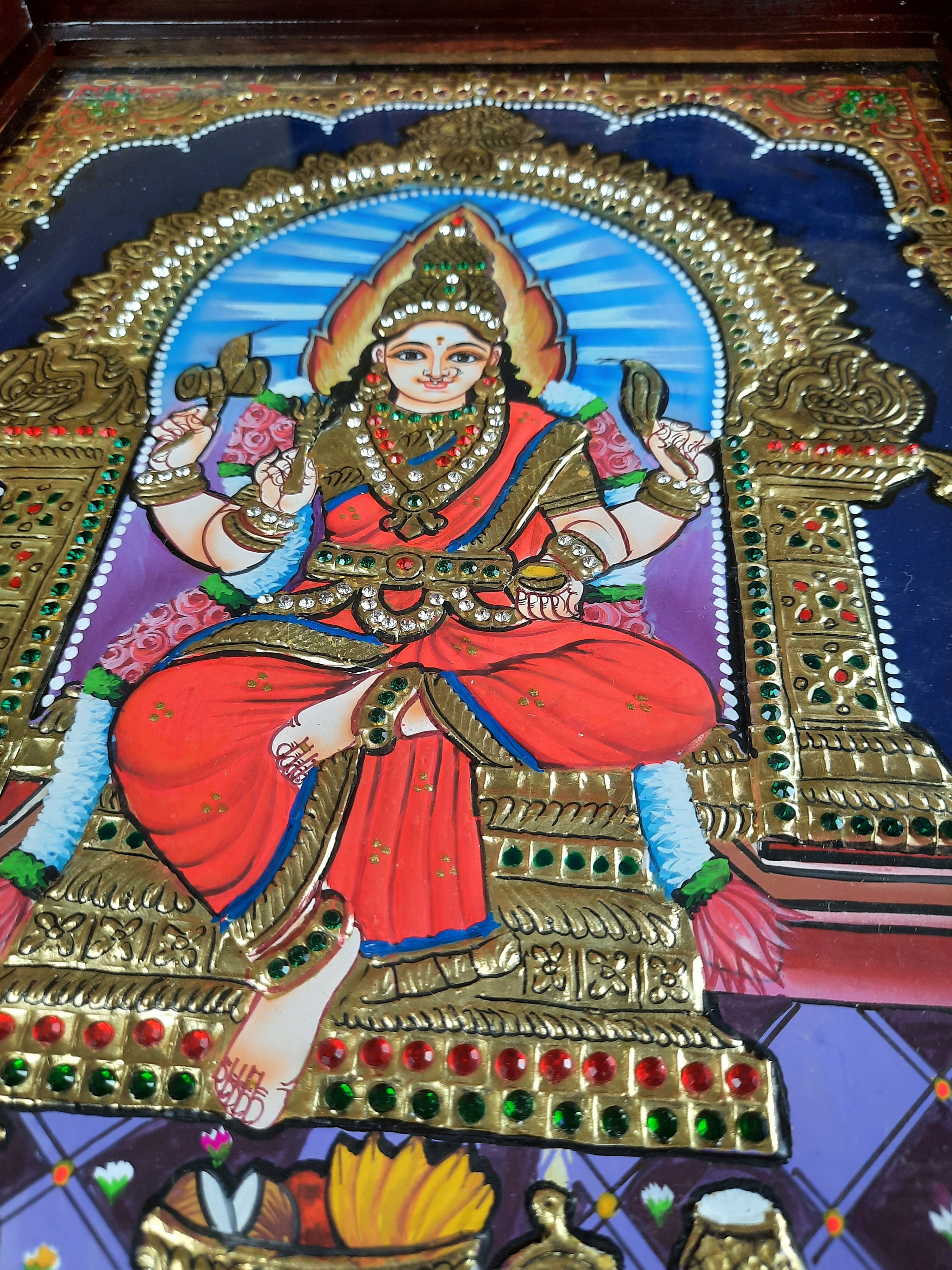 Angala Parameswari Amman Tanjore Painting Goddess Amman Etsy