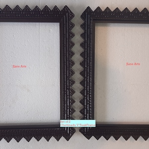 Handgesneden teakhouten lijsten, 15 x 12 inch, set van 2, hoogwaardig teakhout, acrylglas, achteromslag MDF-plaat, muurhanger, gratis verzending