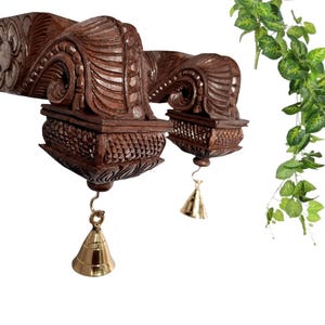 Handmade Vintage Style Wooden Corbel Set of 2, Solid Wood Wall Bracket with Hook, Entryway Lamp Hanging Wall Décor, Ready to Ship