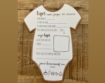 Babyshower spel Nederlands, advies voor mama, tips voor mama, invulkaarten