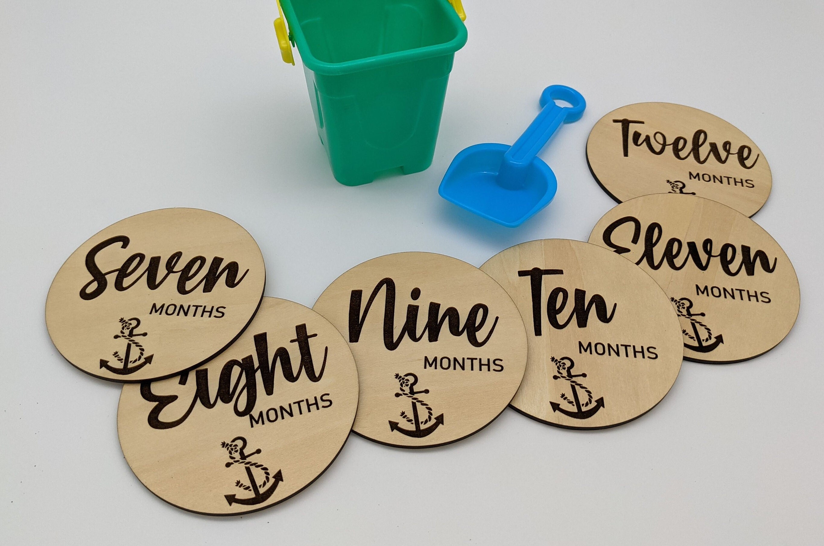 Nautical Baby Milestone Rounds SVG | Glowforge Cricut Sihouette | Laser ...