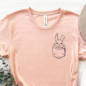 Pocket Bunny Shirt,Rabbit Shirt,Bunny Shirt, Pocket Easter Bunny Shirt,Bunny Lover Shirt, Rabbit Lover Shirt, Easter Shirt, Cute Bunny Shirt