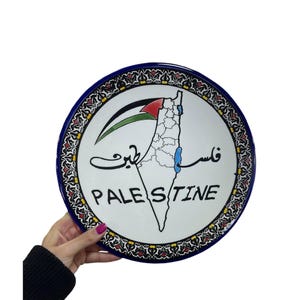 Palestinian hand-painted ceramic plates. Palestinian art. Palestinian traditional plates