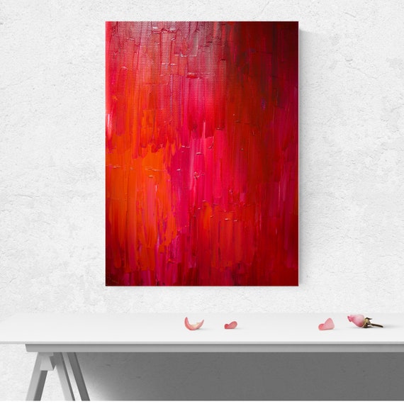 Red Abstract painting Acrylic painting Original painting Etsy