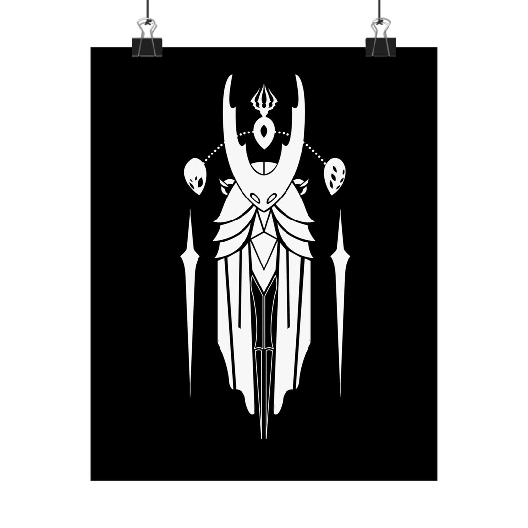 Hollow Knight Pure Vessel Matte Vertical Poster, Black and White Art ...