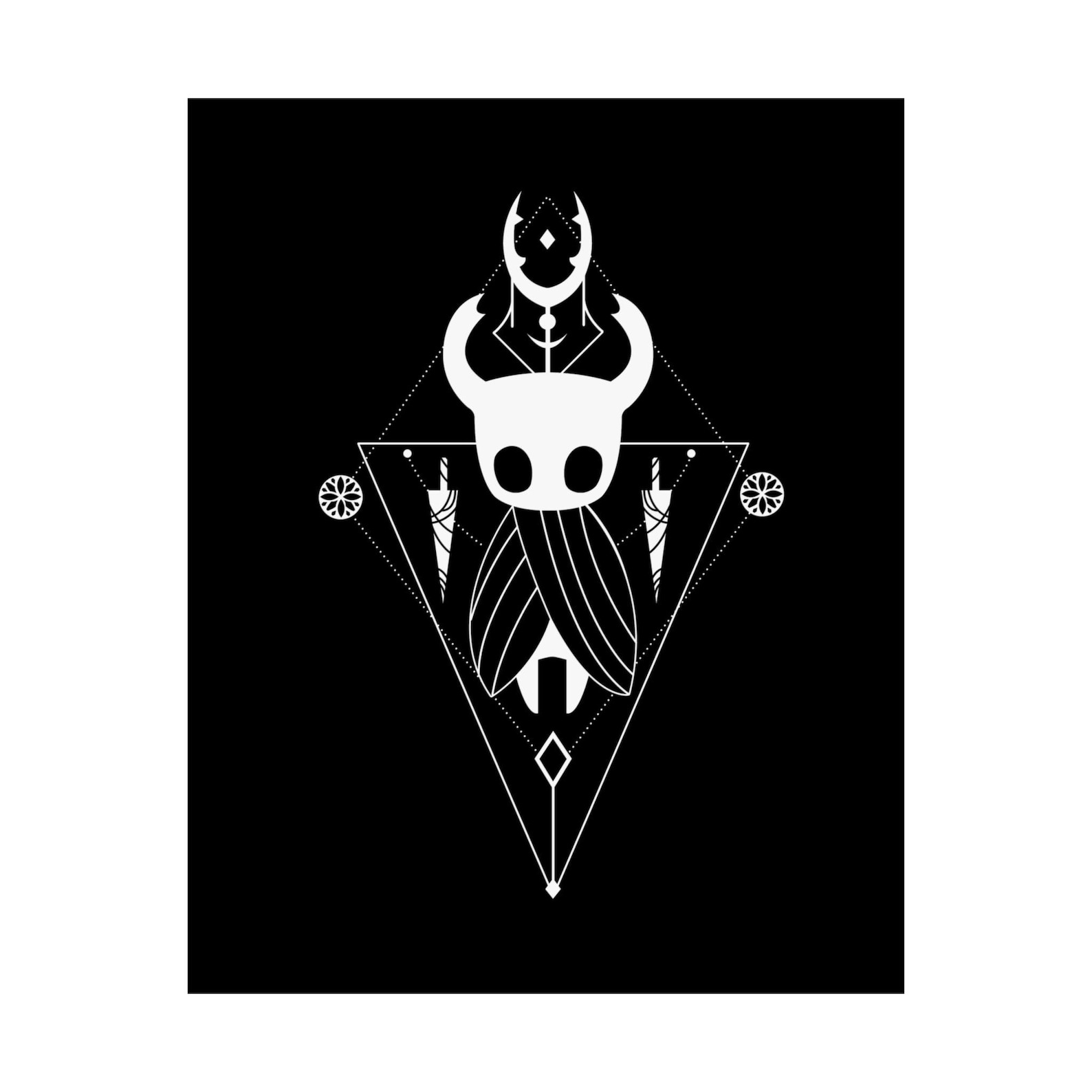 Hollow Knight Matte Vertical Poster, Black and White Art Print, Gaming ...
