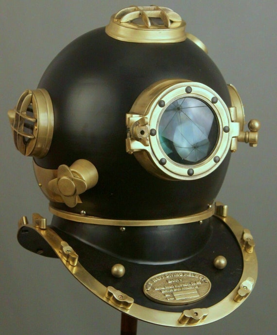 Antique BLUE Full size Divers Diving Helmet Scuba US Navy Mark V Christmas gift 