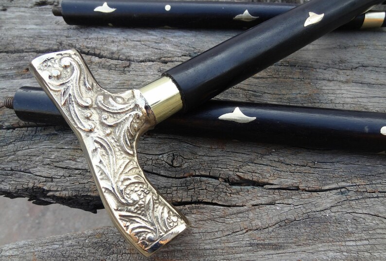 Details about   Vintage Solid Brass Derby Handle Antique Wooden Walking Stick Victorian Cane 