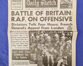 WW2 Battle of Britain Newspaper