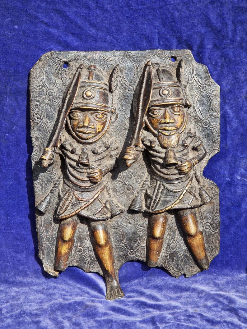 Large Benin Bronze Plaque image 1