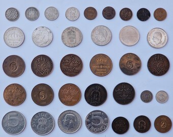 スウェーデン硬貨コレクション 1930年～2001年（ロット182） - Etsy 日本