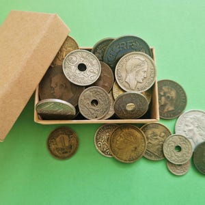 Gran caja de regalo de colección de monedas francesas (Caja 121)