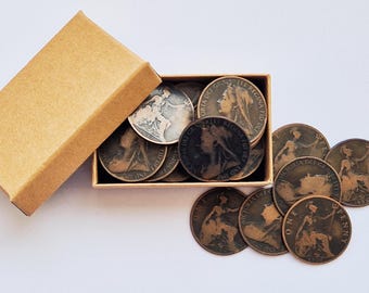 25 Victorian Pennies in Gift Box