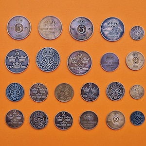 1871年スウェーデン10ore 25 ore銀貨カール15世 2枚セット 10 Sweden Coins | Swedish Currency Collection | 1 2 5 10 25