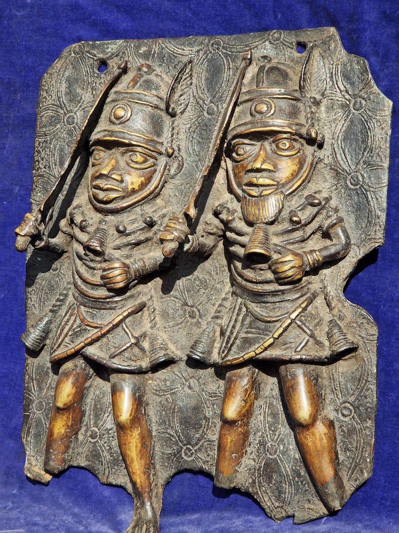 Large Benin Bronze Plaque image 3