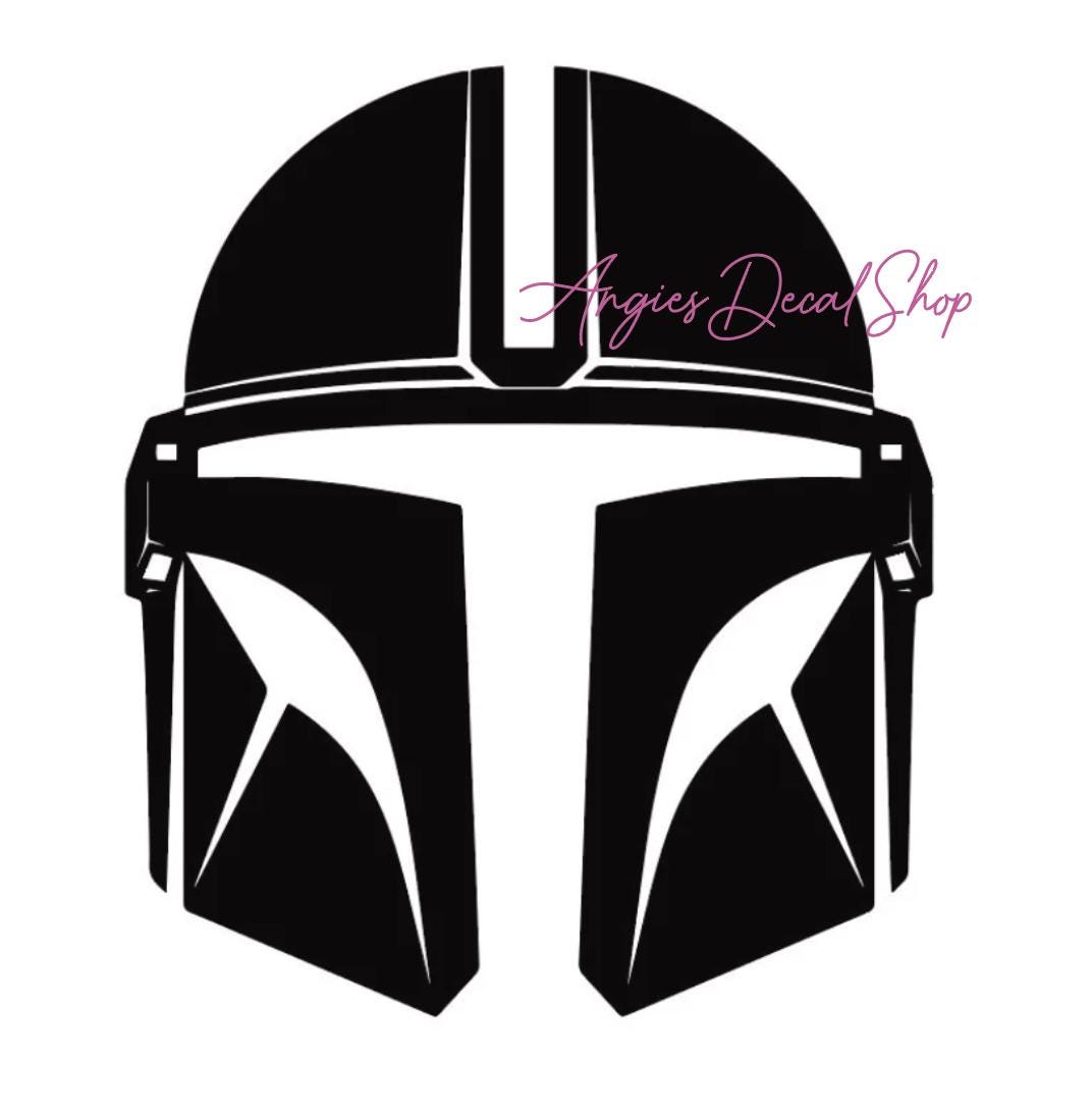 Mandalorian helmet black and white hotsell