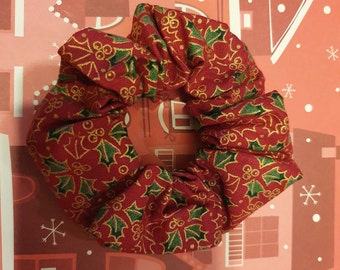 Christmas Collection: Red Holly Scrunchie