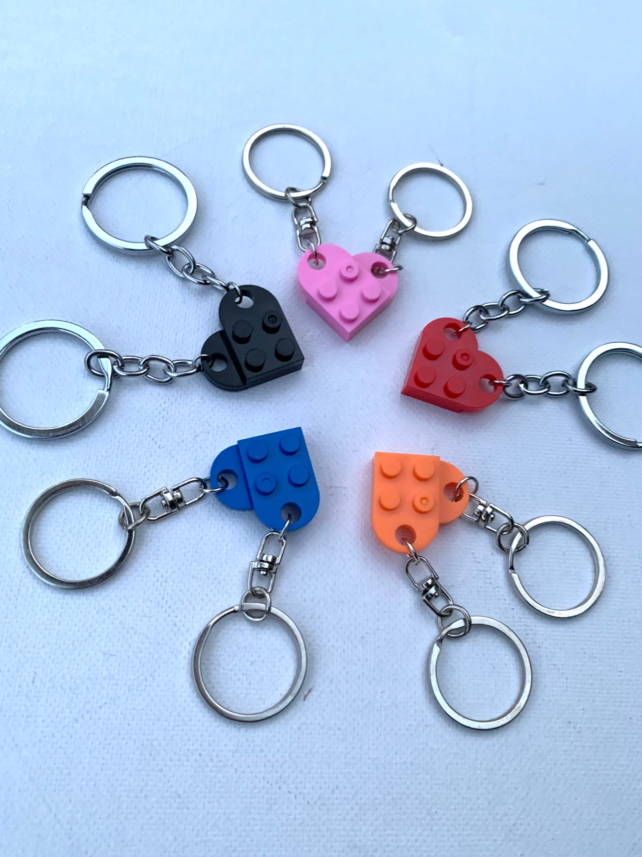 Lego heart 2 piece keychain for best friends/ boyfriends