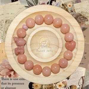 Peach Alashan Agate Beads Bracelet with Charm | Gemstone | DIY | Handmade Bracelet | Natural Stone | Gifts for Her