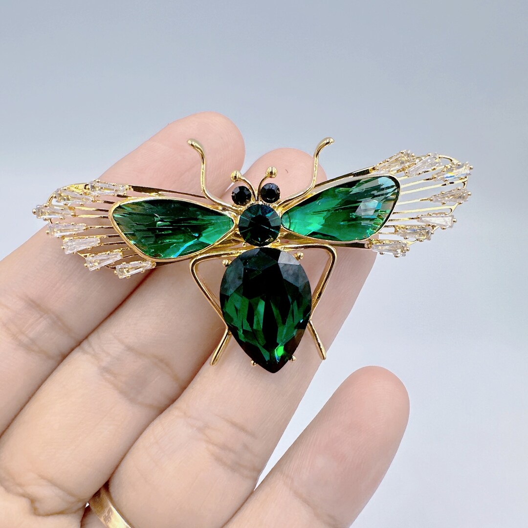 Broche Abeille Bleue Fantaisie – Strass, Cadeau Mariage Homme Ou Femme