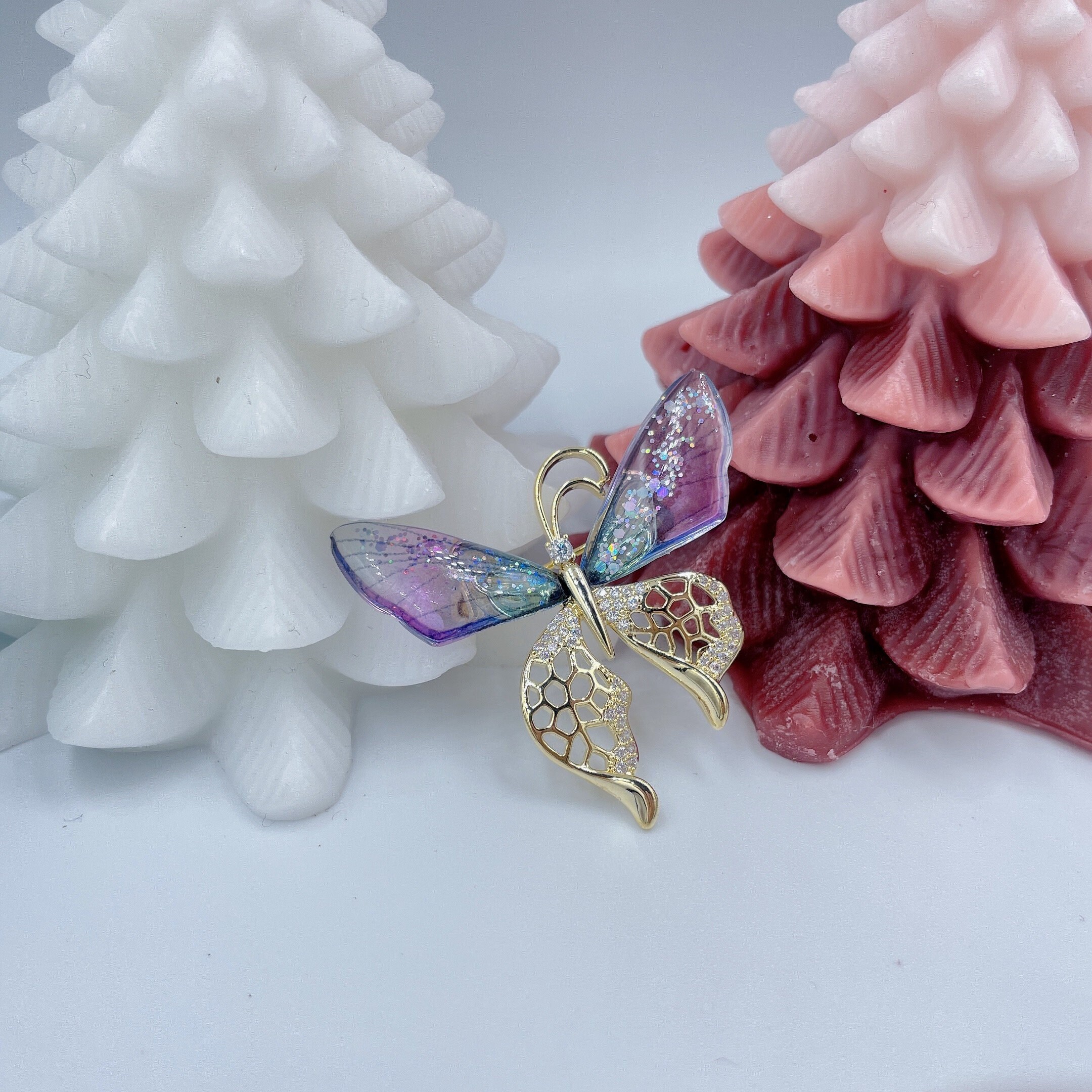 StylebyColin Butterfly brooch.Purple Butterfly Pin. Crystal Brooch.Brooch for women.Wedding gift.Mother Day gift.Minimalist brooch.Delicate Pin.