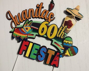 Fiesta Cake Topper Mexican Fiesta Birthday Decorations Tequila Smash Cake Topper Taco Bout A Party