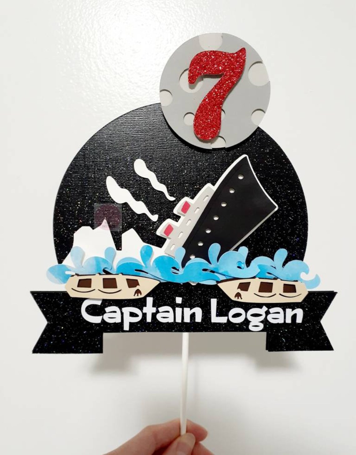 Titanic Cake Topper Personalized Cake Topper Party Etsy