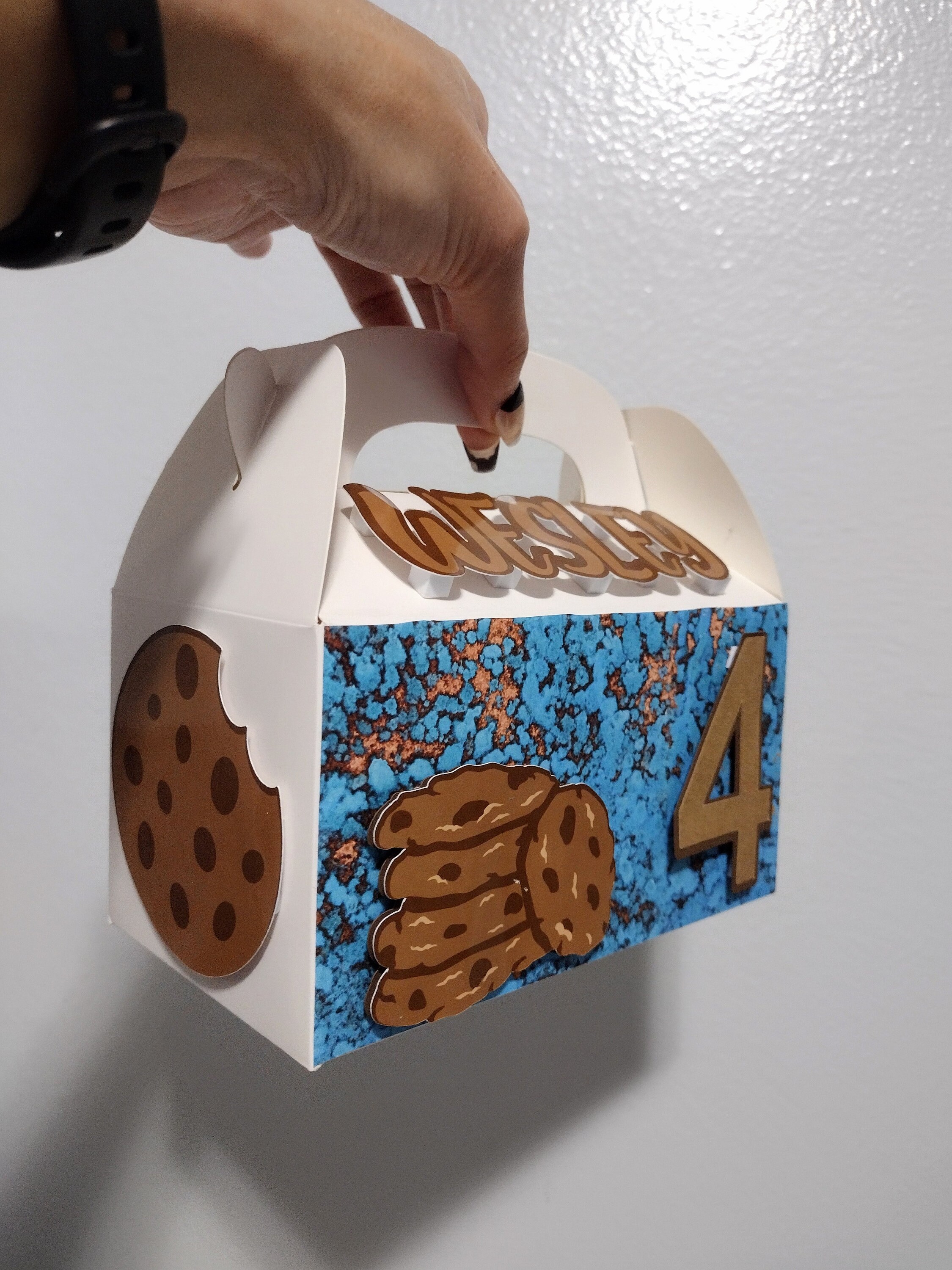 Cookie theme Treat box One Tough Cookie Gable box  Favor Goodie bag Party Decorations