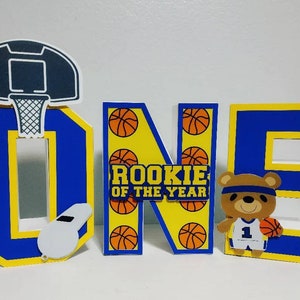 ONE Rookie of the Year Warriors Basketball theme birthday letters Cake Smash Photographer Prop Sports Theme boy first birthday party