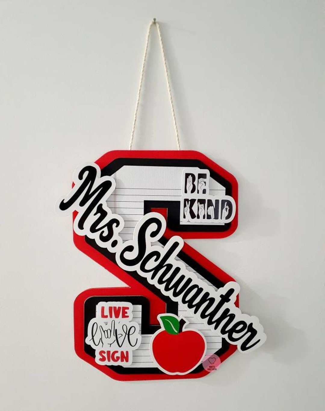 ASL Teacher Door Sign, American Sign Language Door Sign, Teacher Gifts