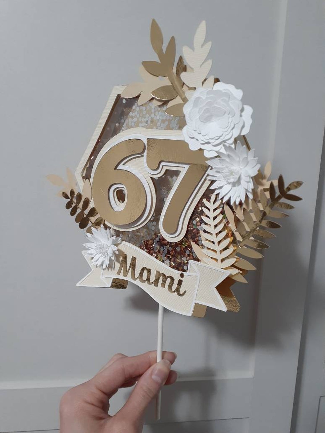 Personalized Shaker Cake Topper Birthdays Cake Decor Etsy