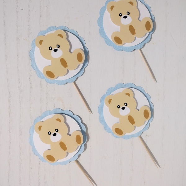 24PCS We Can Bearly Wait Cupcake Toppers - Bear Theme Birthday Decor For Baby Showers & Parties