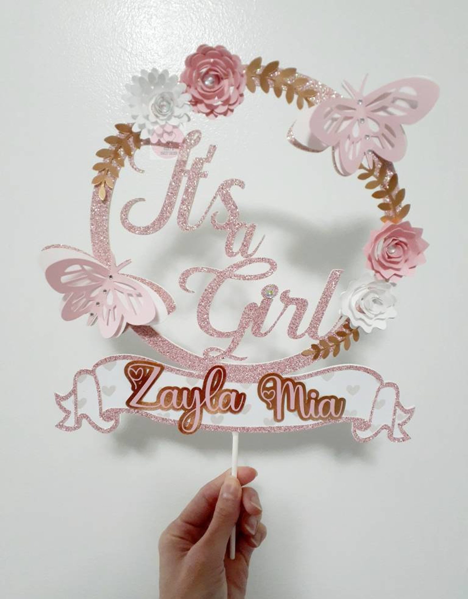 It's a Girl Personalized Cake Topper Custom Babyshower - Etsy