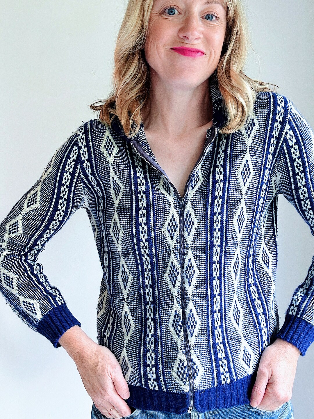 Vintage 1/4 Zip Knit Sweater main image 1