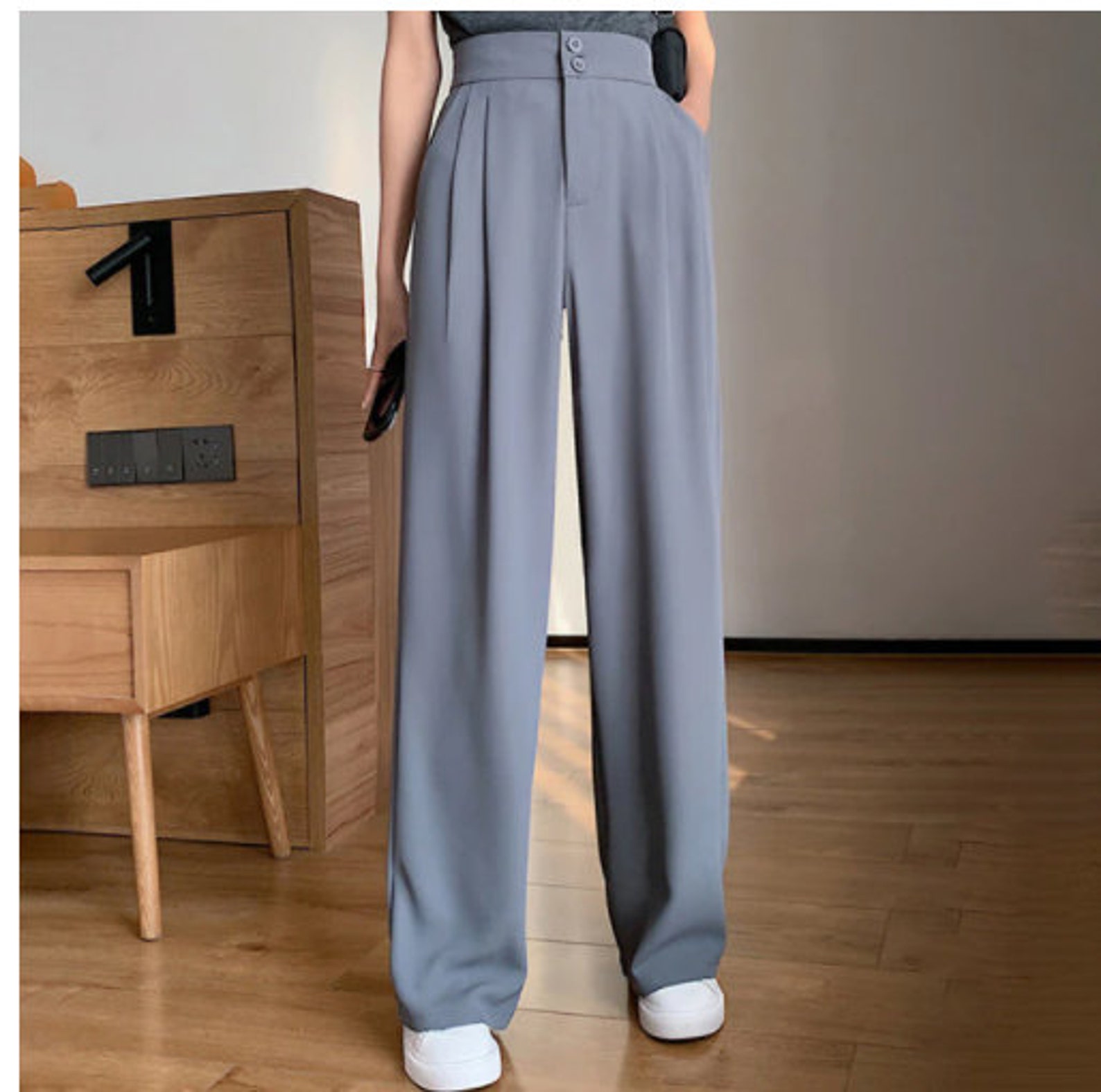 Summer Loose Casual Trousers For Women High Waist Maxi Wide Etsy