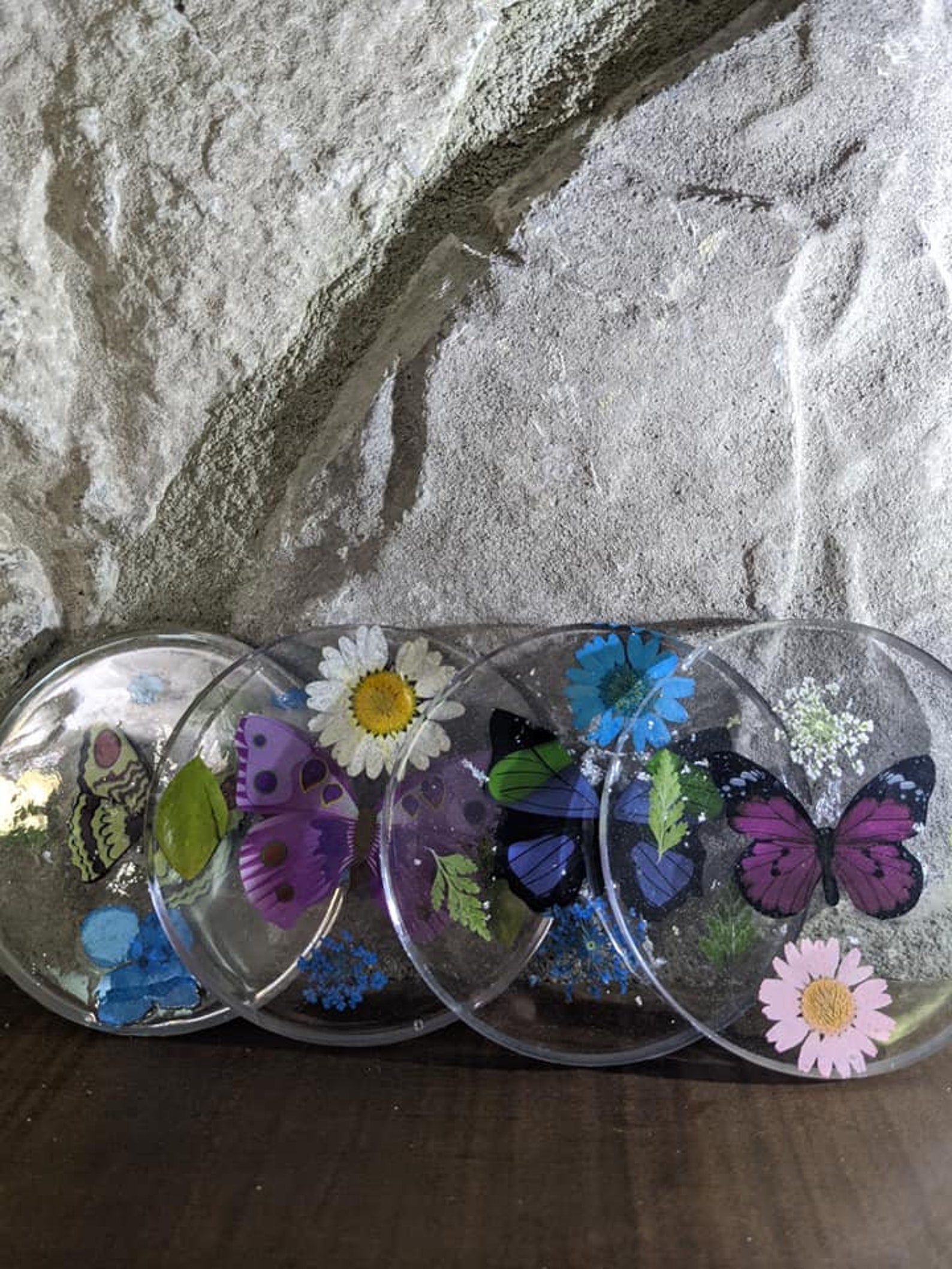Butterfly Resin Coasters Round Coasters Home Decor Resin Etsy