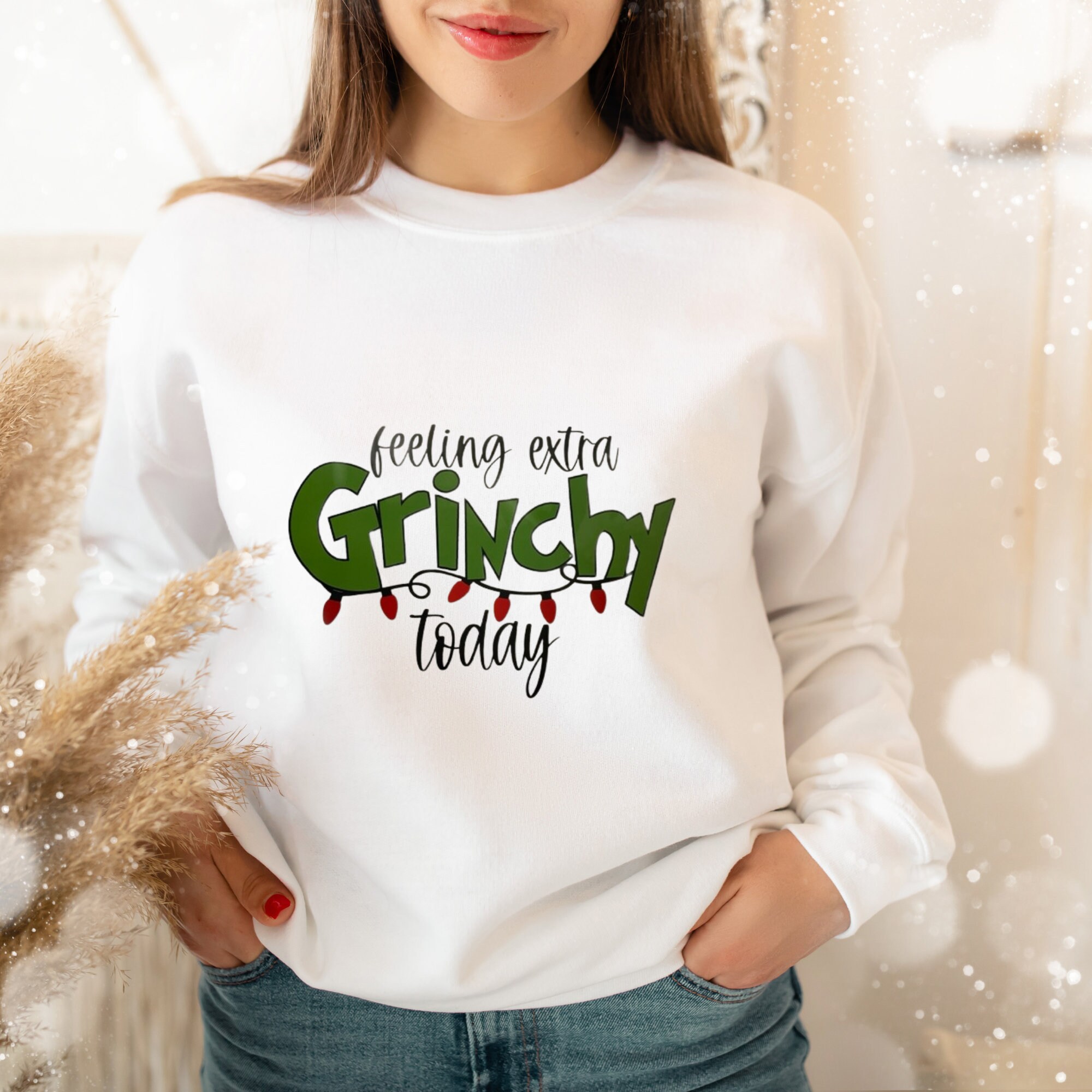 Grinch Sweatshirt Christmas Sweatshirt Feeling Extra Grinchy - Etsy