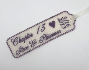 Keepsake Personalized Lace Bookmark: 13th Wedding Anniversary Gift