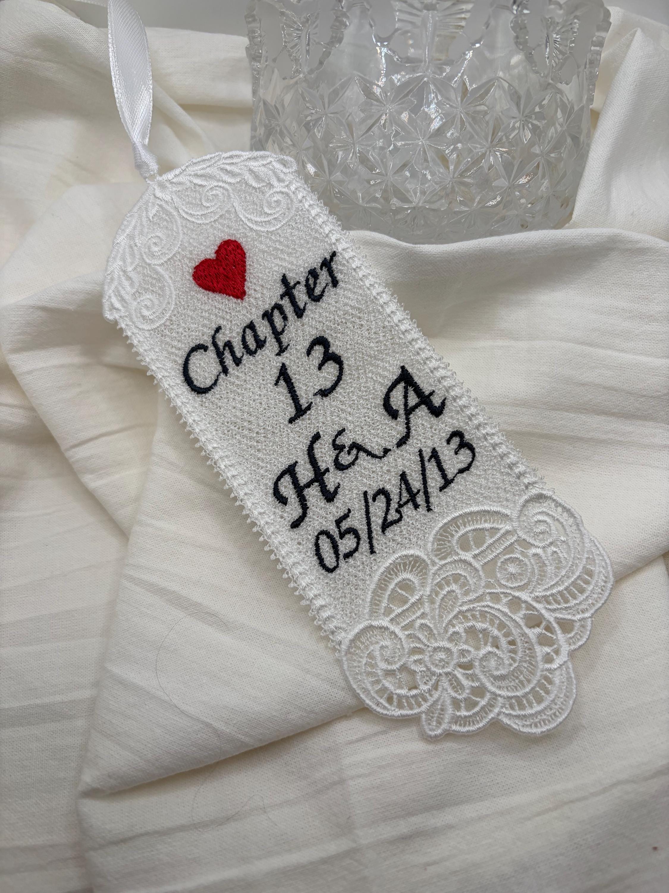 13th Anniversary Lace Bookmark