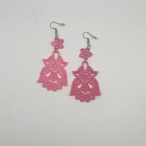 Engel Ohrringe, Spitze Engel Ohrringe, Retro Ohrringe, bunte Ohrringe, Blaue Engel Ohrringe, rosa Engel Ohrringe, Spitze Geschenk für sie