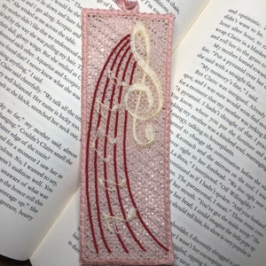 Lace Bookmark: Embroidered Floral Ribbon Bookmark