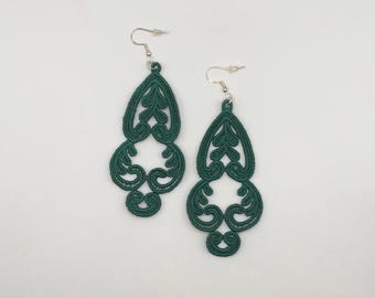 Embroidered Lace Dangle Earrings: Lightweight Boho Statement Jewelry