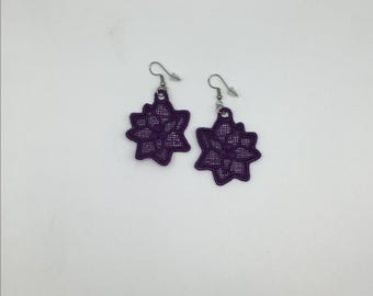 Lace Flower Earrings, Flower Earrings, Vintage Style Earrings, Red Lace Earrings, White Lace Earrings, Retro Earrings, Lace Gift for Her