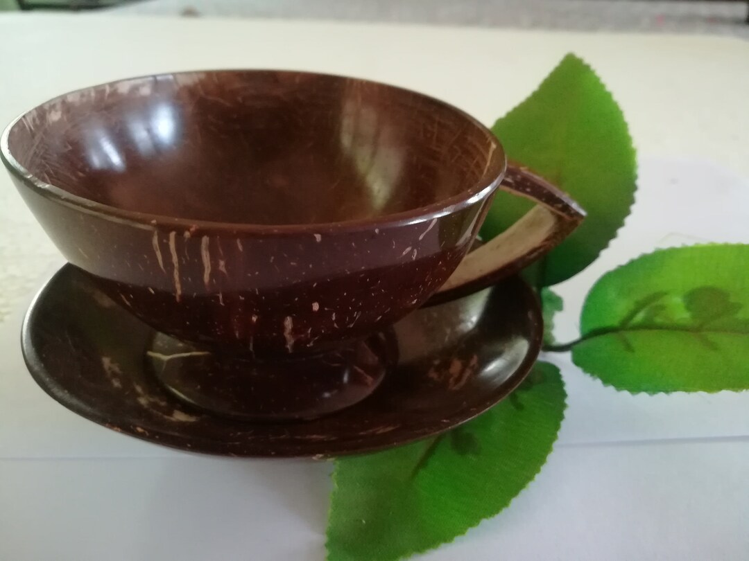 Shell Tea Cup Coconut Shell Tea Cup & Saucer 100% Natural Eco-friendly Handmade - Etsy