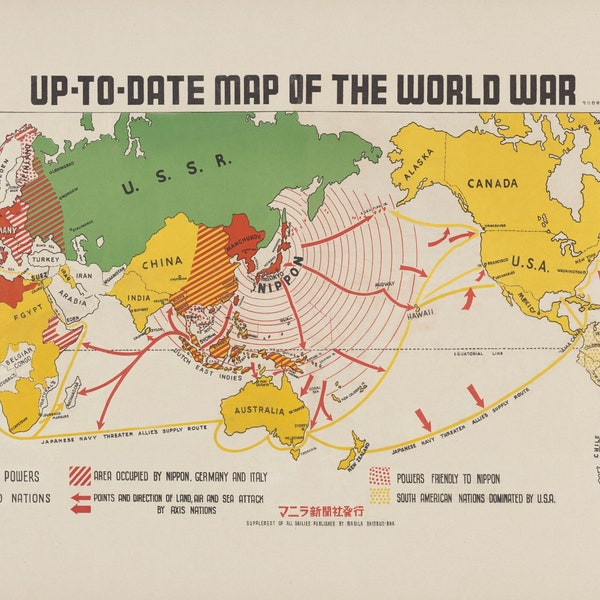Map of World War II (1942), WW2, Map, Axis, Empire of Japan, Allies, PNG, JPG