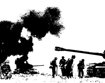 戦争の戦場のシルエット PNG、JPG デジタルダウンロード