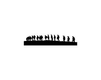 兵士、記念碑、戦闘、戦争の戦闘シーンのシルエット、SVG、PNG、DXF、jpg 第一次世界大戦、第二次世界大戦の戦場の兵士 デジタルダウンロード