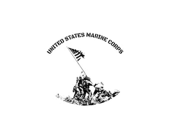USMC PNG、JPG、pdf、国旗掲揚、硫黄島、アメリカ海兵隊、デジタルダウンロード