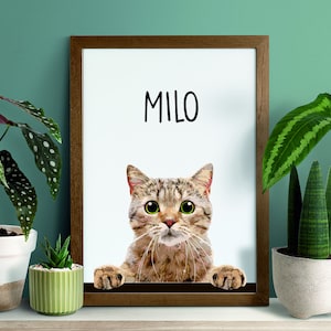 Custom Pet Portrait, Personalised Cat Print, Printable Wall Art, Dog Illustration, New Pet Gift, Cute Pet Art Print, Digital Drawing